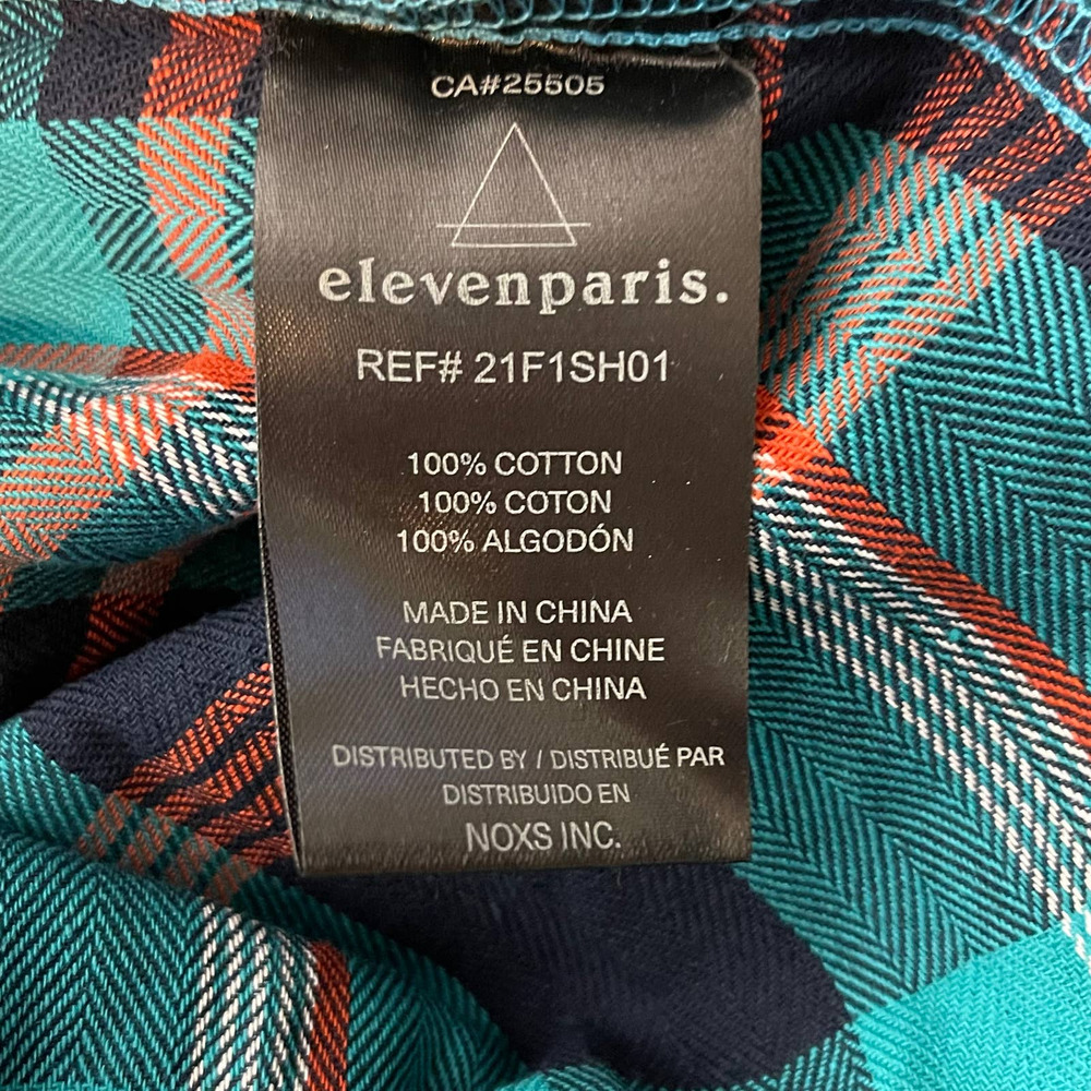 Eleven Paris Blue Columbia Plaid Hooded Shirt Jacket NWT Mens Size Medium - Picture 6 of 8